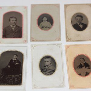 Antique Victorian 1800s Era Tintype Tin Type Photograph Photos CHILDREN Lot of 6